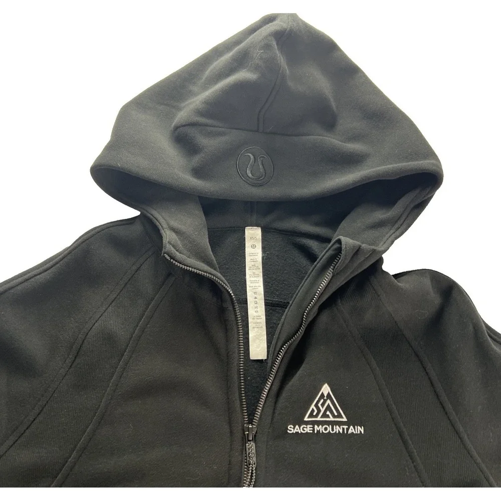 Lululemon Scuba Oversized Full Zip‎ Hoodie Size XS/S Blk Jacket Sage Mountain F9